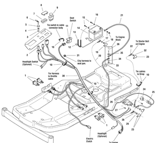 Electrical Group Diagram and Parts List for 2690429-107277740-ZT7000 2005 Briggs and Stratton Lawn Tractor Accessories